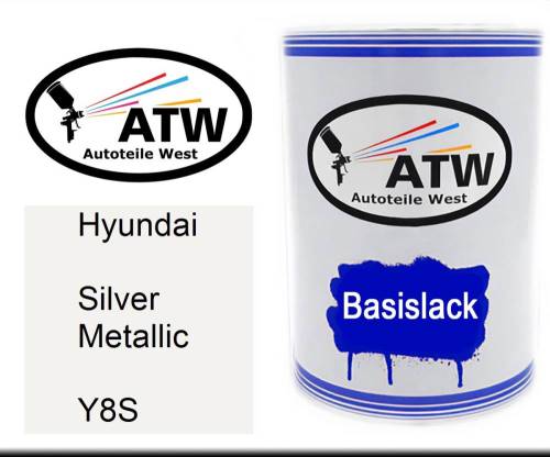 Hyundai, Silver Metallic, Y8S: 500ml Lackdose, von ATW Autoteile West.